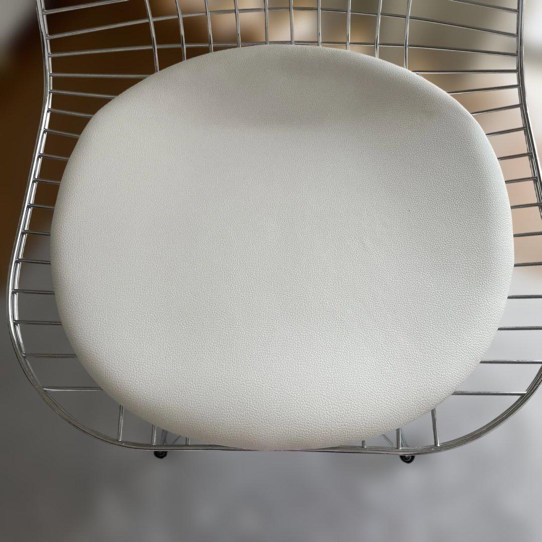シェルチェア　DKR　シートパッド白　ワイヤーチェア　イームズ　リプロダクト品