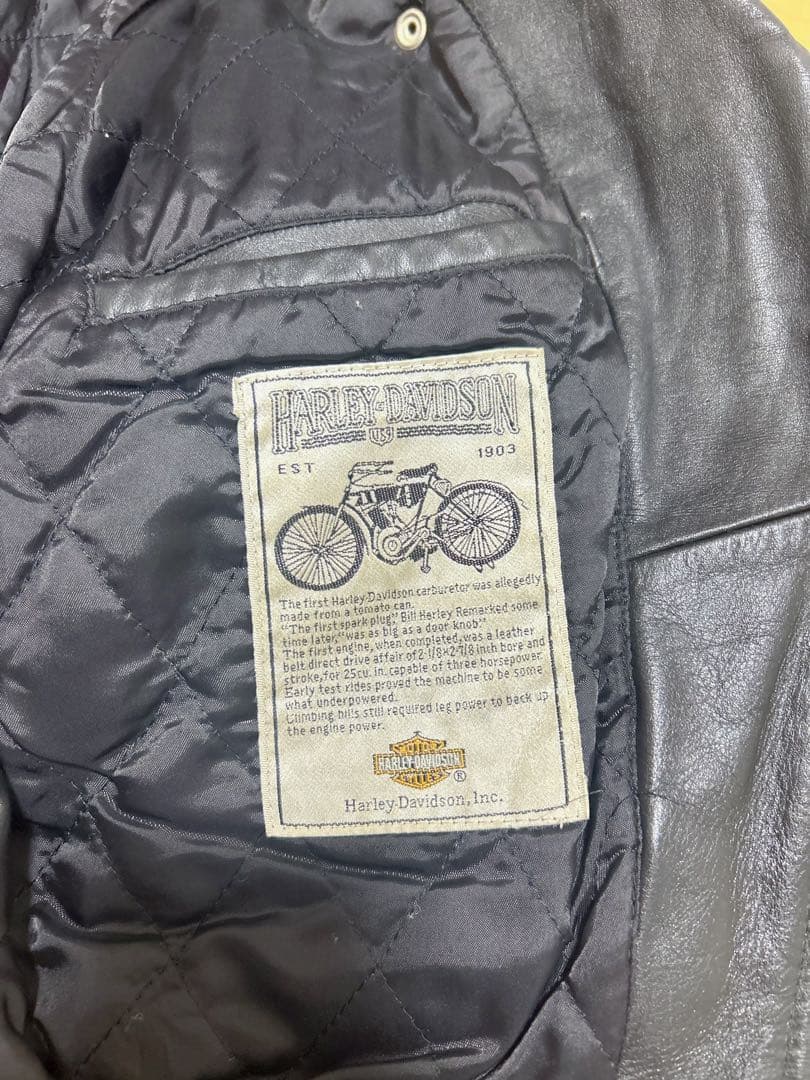ハーレーダビットソン　革ジャン　ライダース　ジャケット　ブラック　40 黒