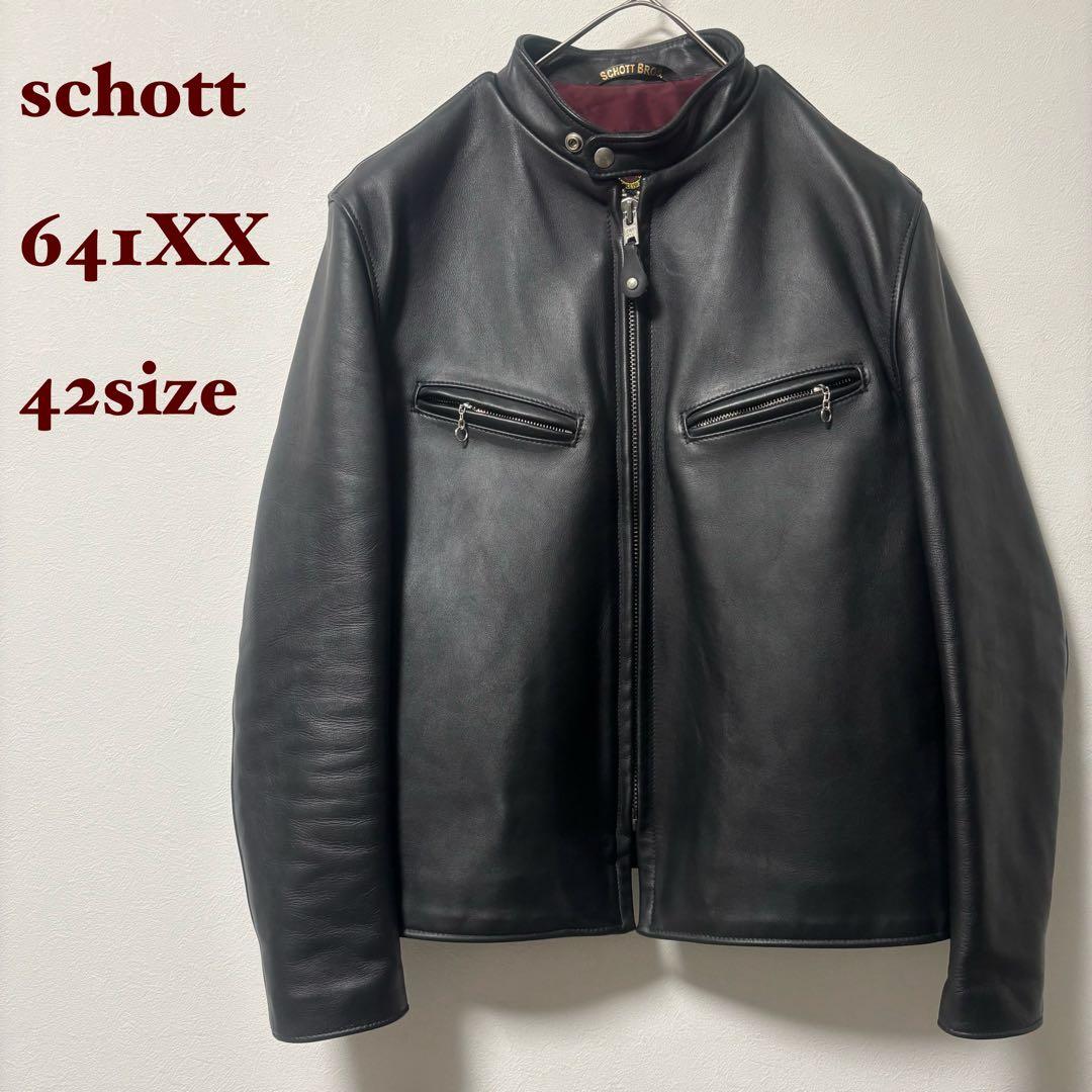 未使用級✨schott 641xx レザージャケット　シングルライダース　42