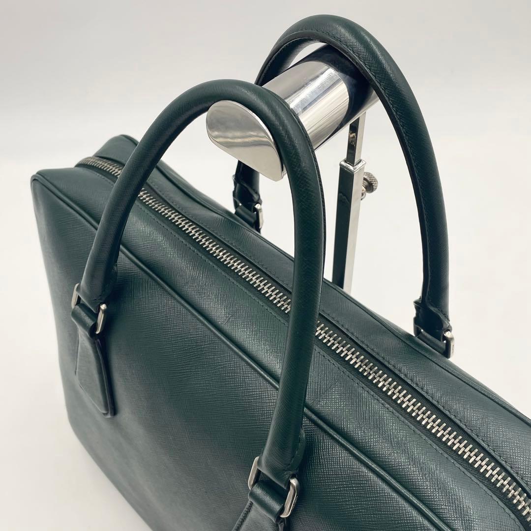 【希少色•極美品】PRADA ブリーフケース サフィアーノレザー ビジネスA4可
