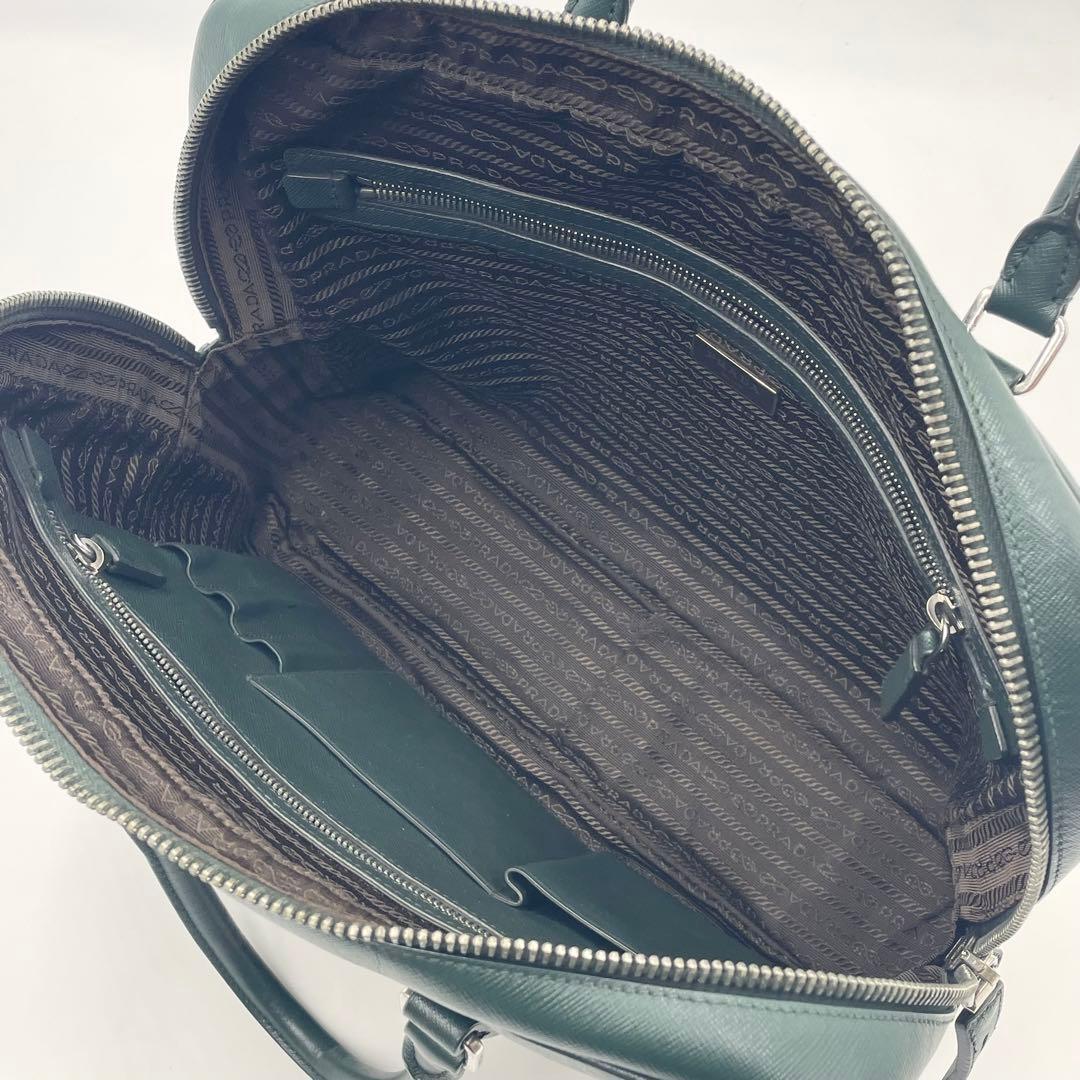 【希少色•極美品】PRADA ブリーフケース サフィアーノレザー ビジネスA4可