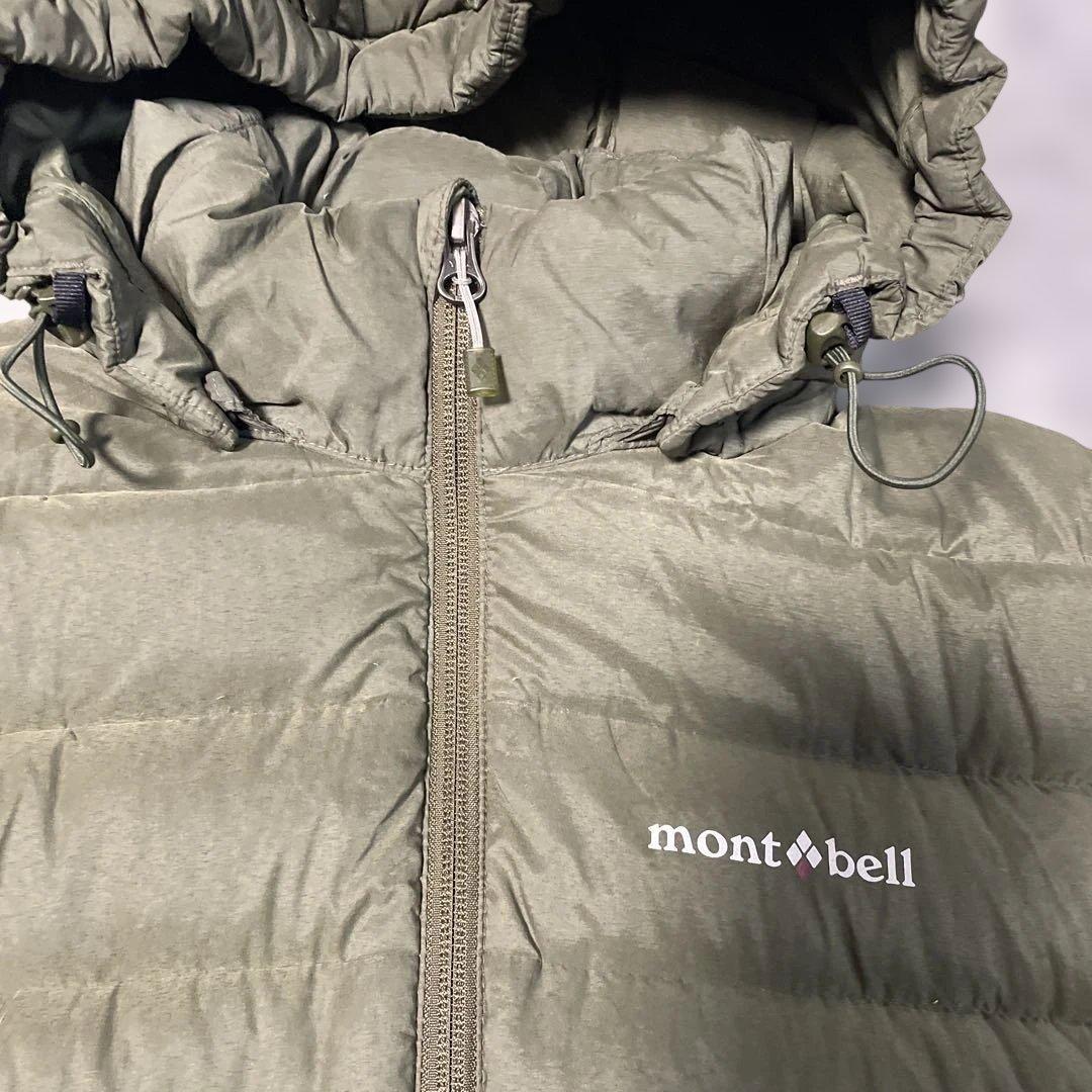 mont-bell フード付き　ダウンジャケット 日本S カーキ　オリーブ