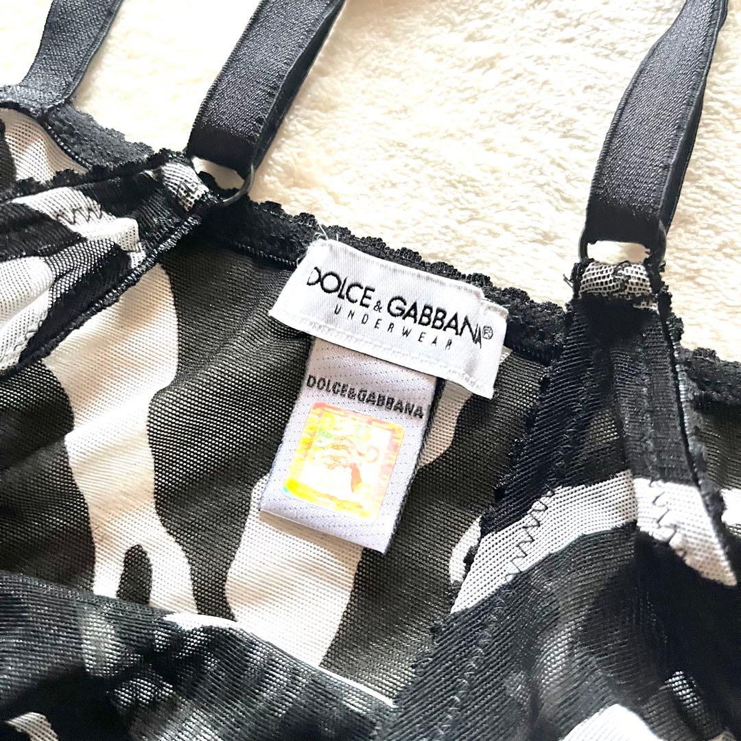 ドルチェアンドガッパーナ　ゼブラ　シアー　キャミソール　シースルー　白黒