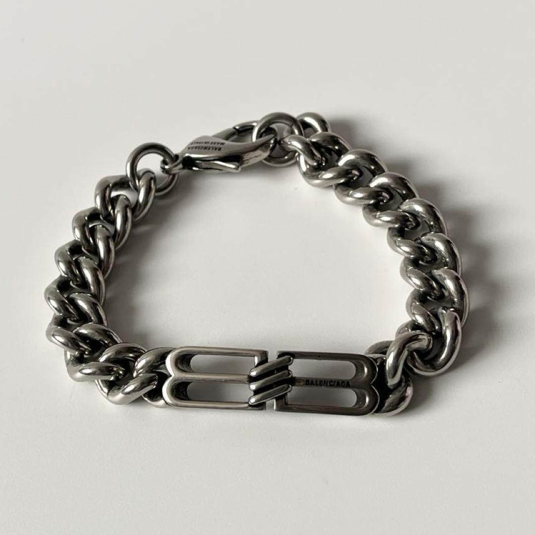 バレンシアガ　BBアイコン グルメット　ブレスレット　シルバー　Mサイズ