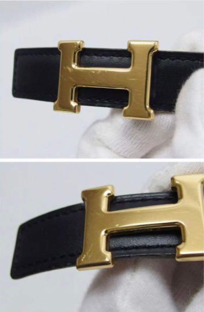 HERMES ミニコンスタントベルト リバーシブル Hバックル 黒×茶