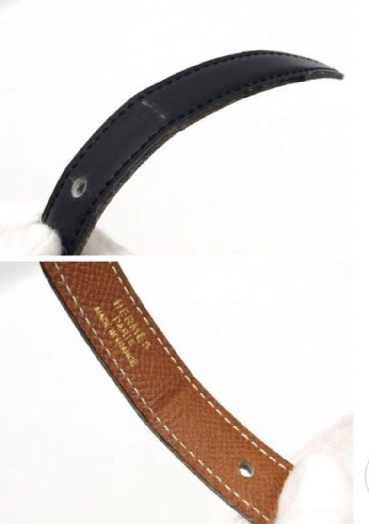 HERMES ミニコンスタントベルト リバーシブル Hバックル 黒×茶