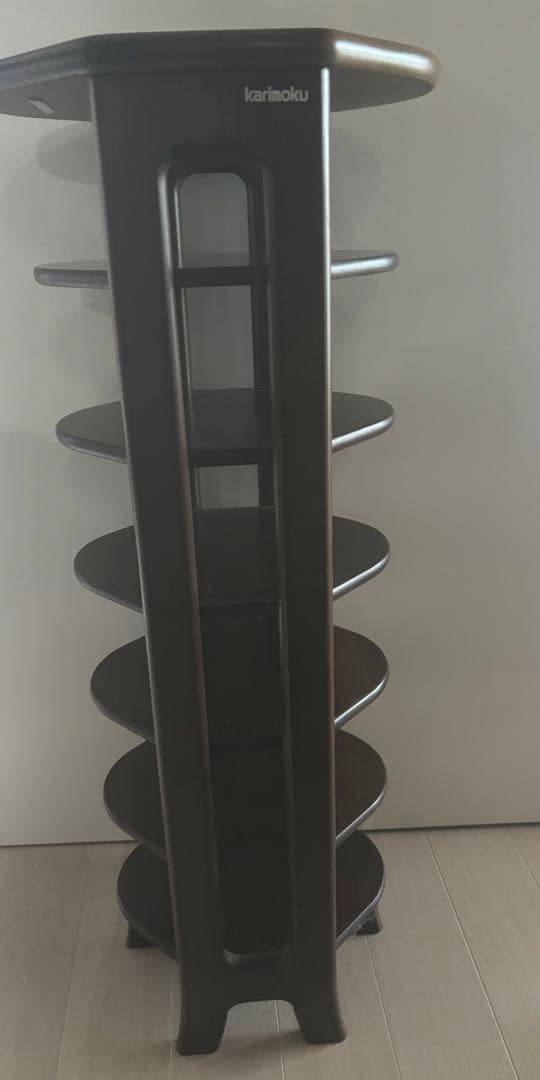 カリモク　６段　スリッパラック　飾り棚