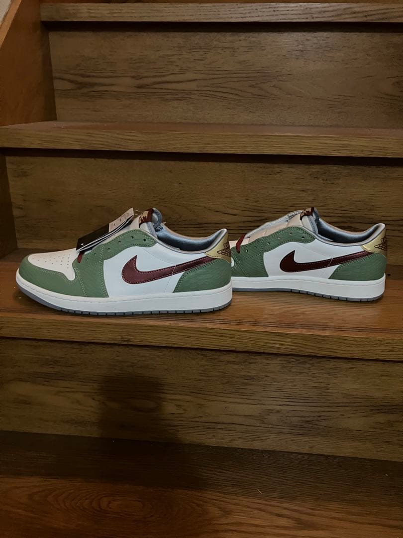 Nike Air Jordan 1 Low グリーン/バーガンディ