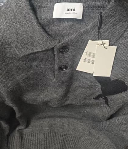 AMI PARIS ハート刺繍 セーター 男女兼用 秋冬ニット L