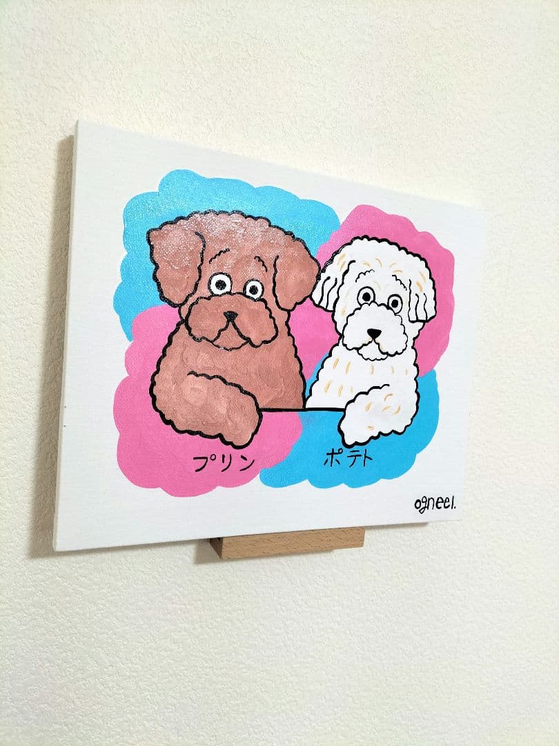 まるまる　2点まとめ　アクリル画