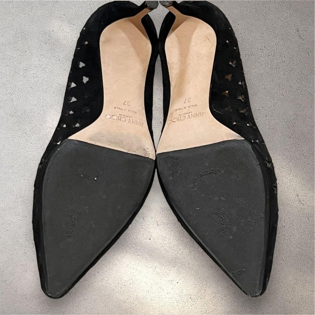 美品✨ ジミーチュウ パンプス ブラック スターパンチング スエード 37