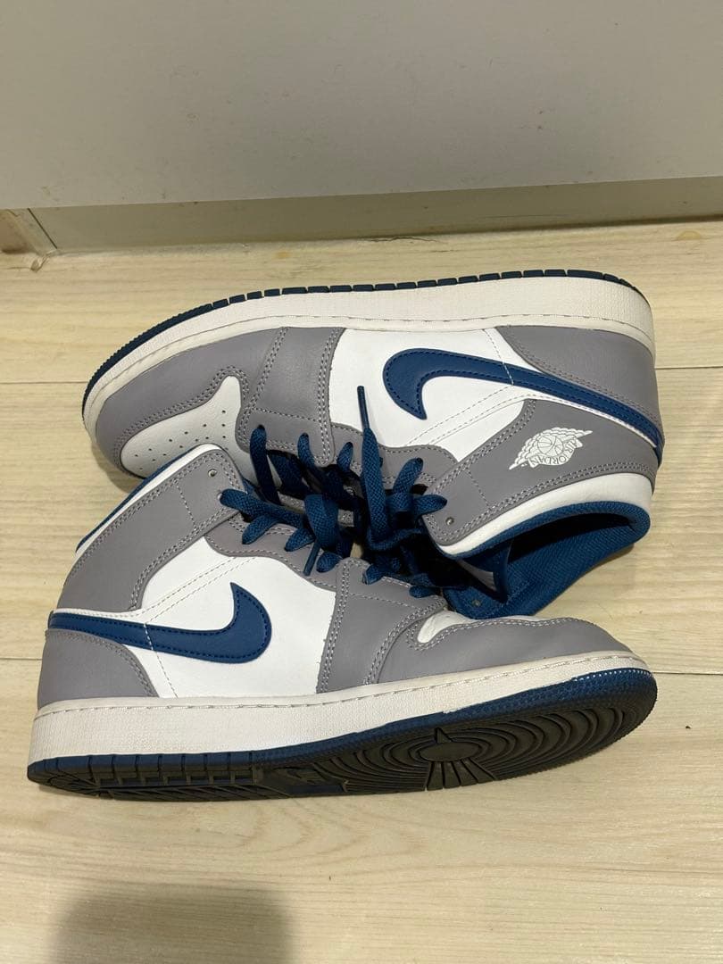 靴 NIKE AIR JORDAN 1MID true blue 25cm