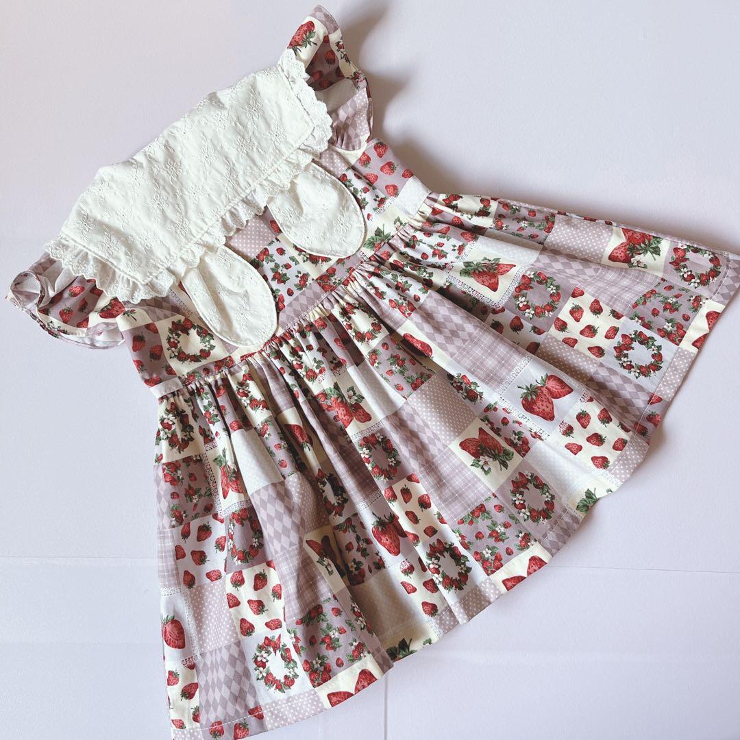 ちゃんまい♡90cmリバティ✖️無地セーラーワンピース