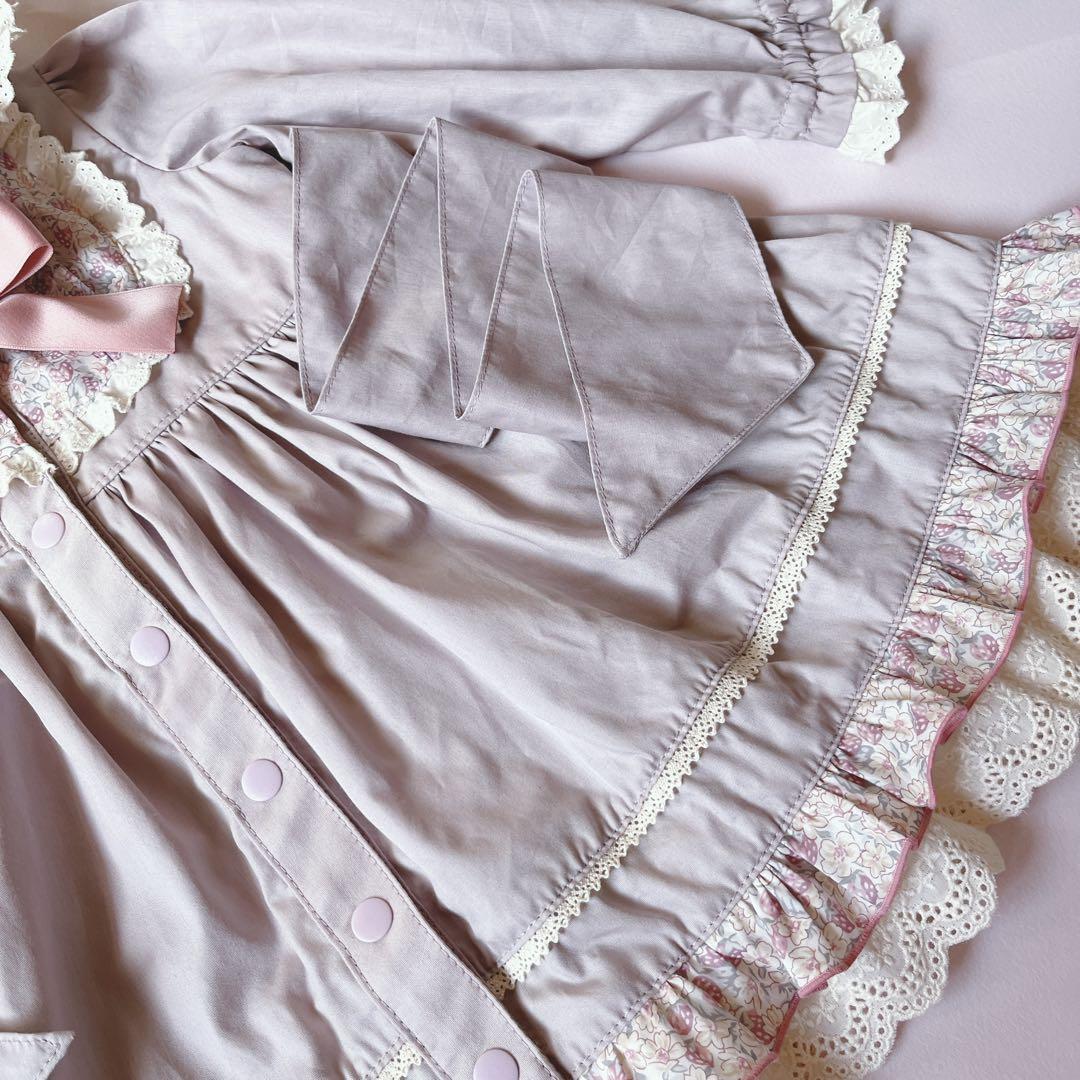 ちゃんまい♡90cmリバティ✖️無地セーラーワンピース