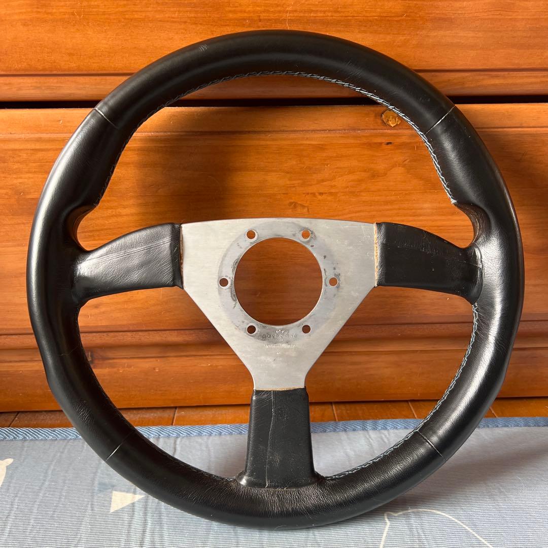 personal ステアリング　ネオ・イーグルTi 革巻き極太リム 34φ