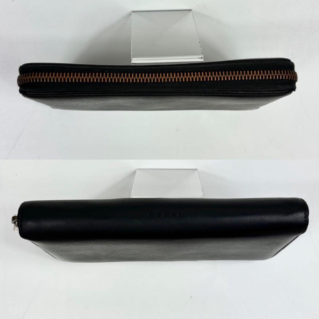 グッチ　長財布　虎　タイガー　エンボス　ラウンドジップ　ロングウォレット　レザー