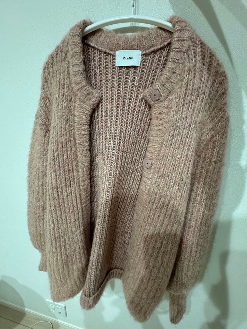 clane シャギーニットカーディガン