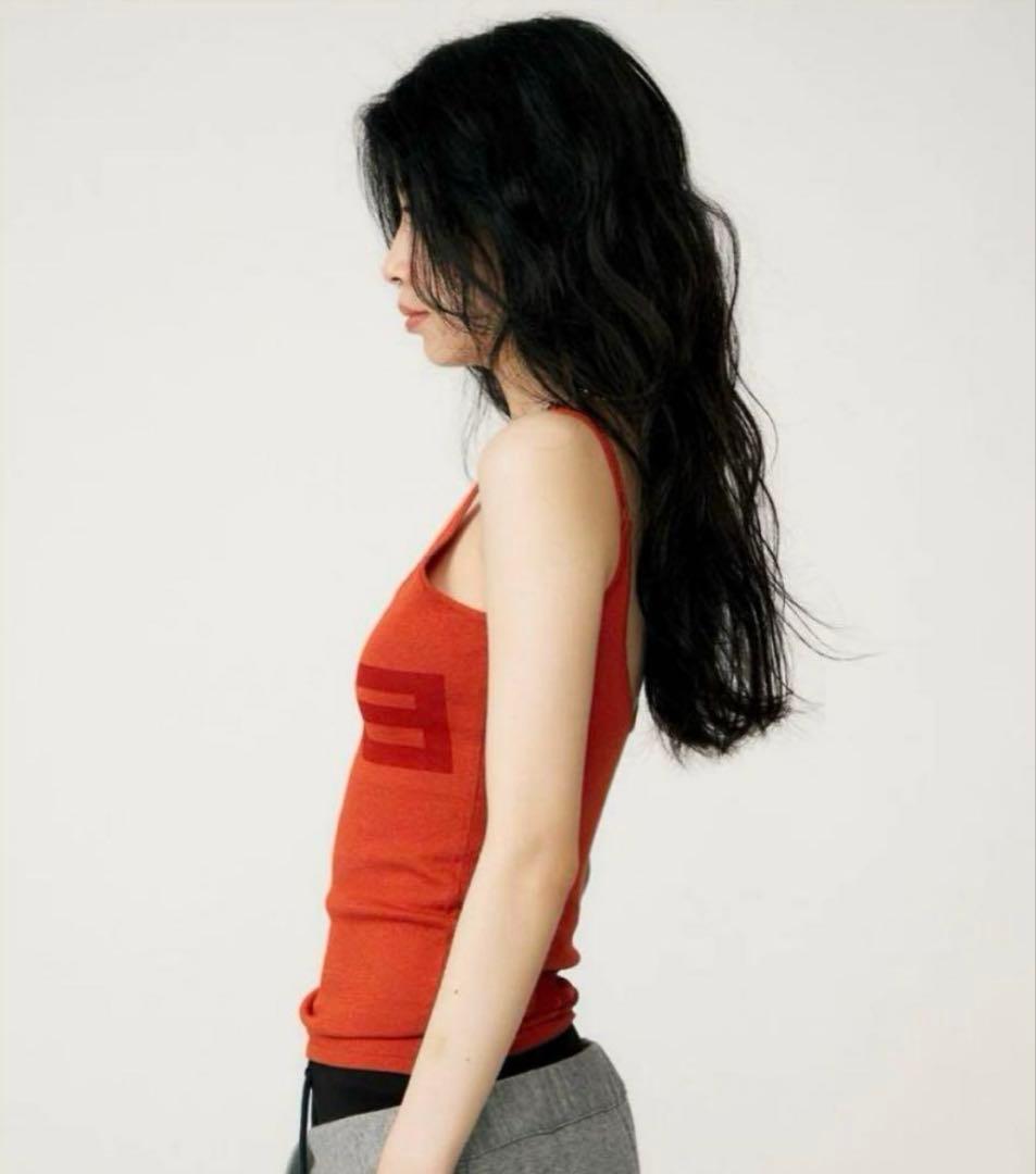 トップス BEEDEN PRINT BACK OPEN CAMISOLE GLAY