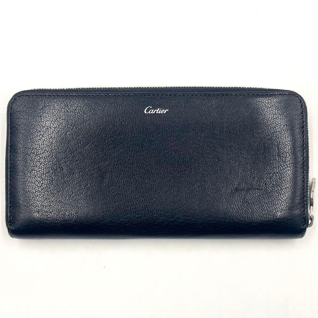 【極美品】カルティエ マストライン パシャ 長財布 ラウンドジップ 箱付き 黒