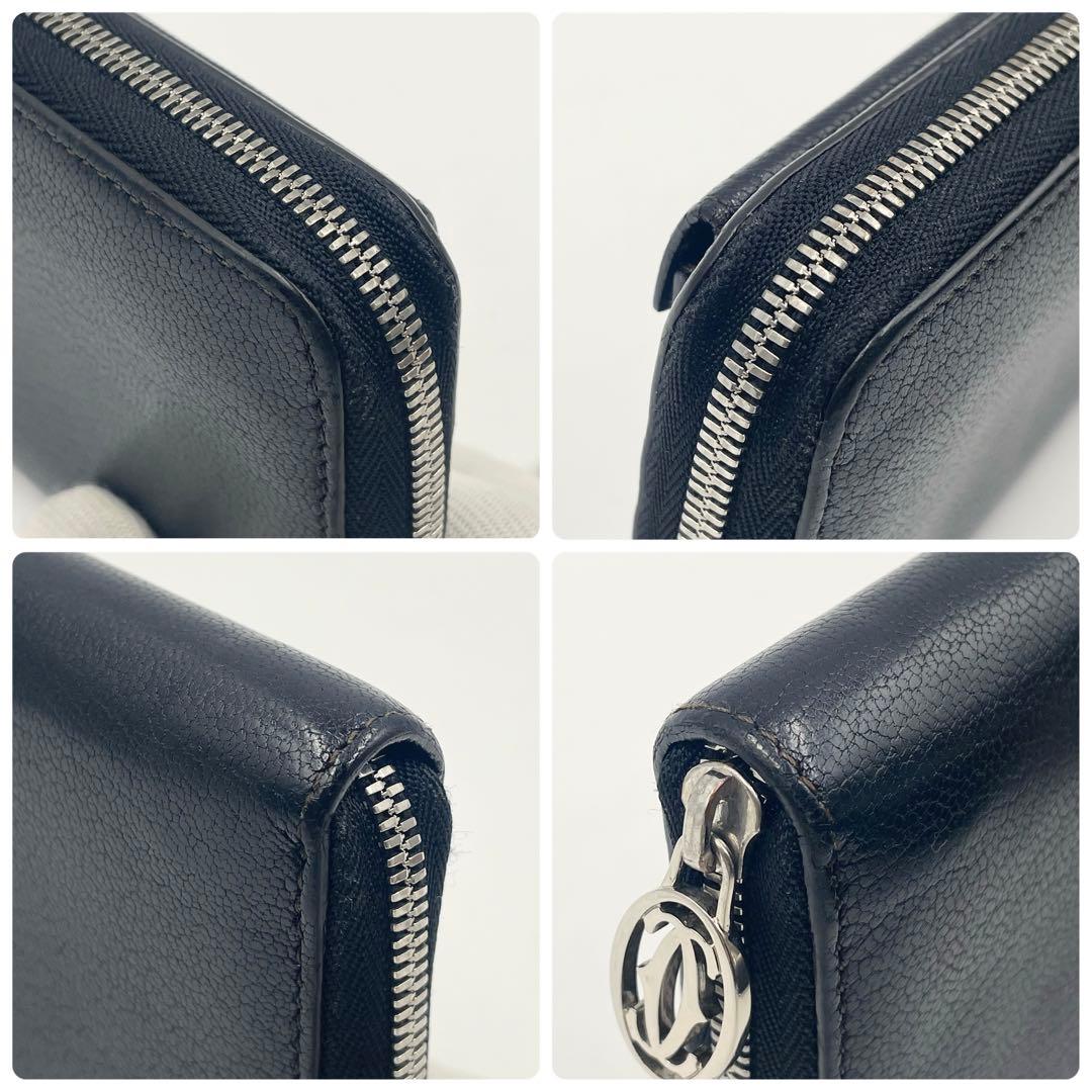【極美品】カルティエ マストライン パシャ 長財布 ラウンドジップ 箱付き 黒
