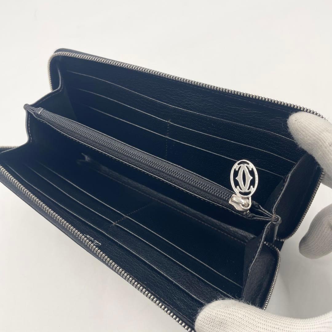 【極美品】カルティエ マストライン パシャ 長財布 ラウンドジップ 箱付き 黒