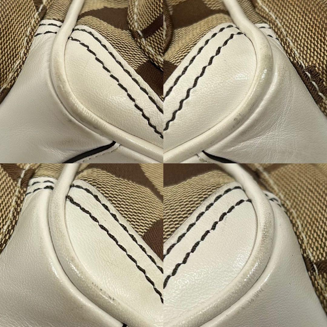 【美品/保存袋付】コーチ 6231 シグネチャー サッチェル ミニボストン 茶