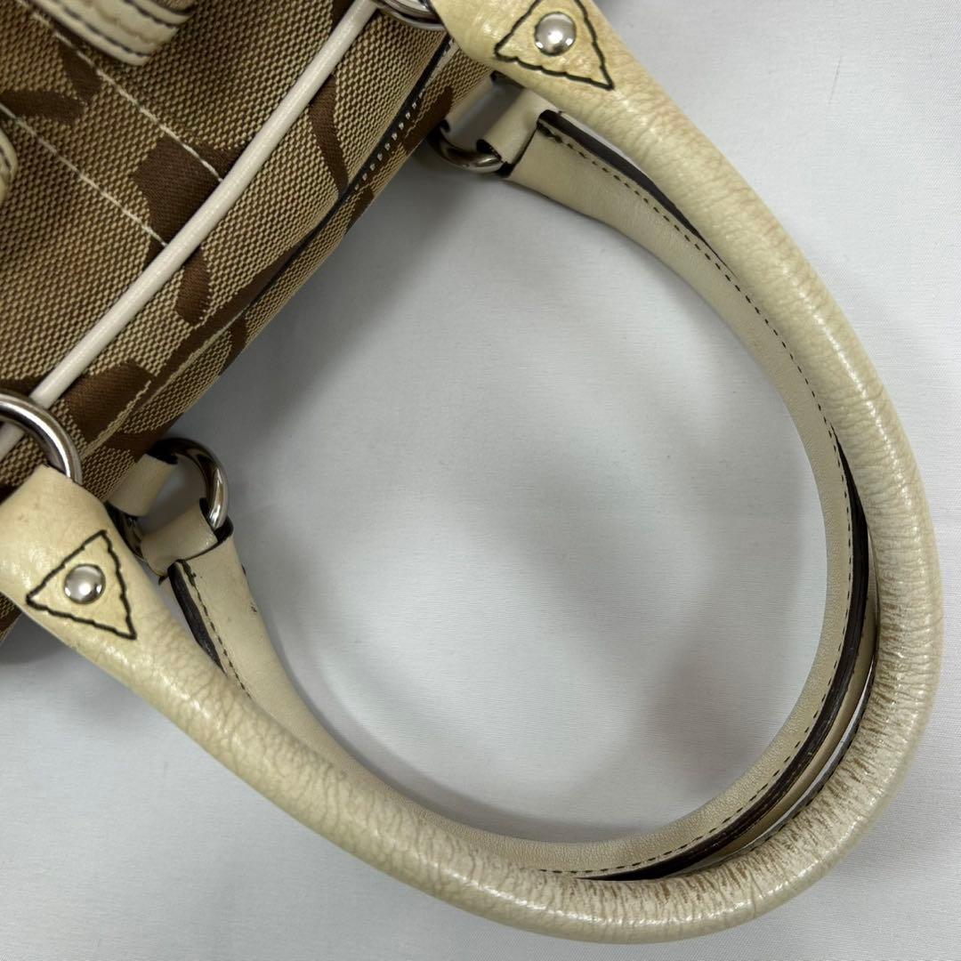 【美品/保存袋付】コーチ 6231 シグネチャー サッチェル ミニボストン 茶