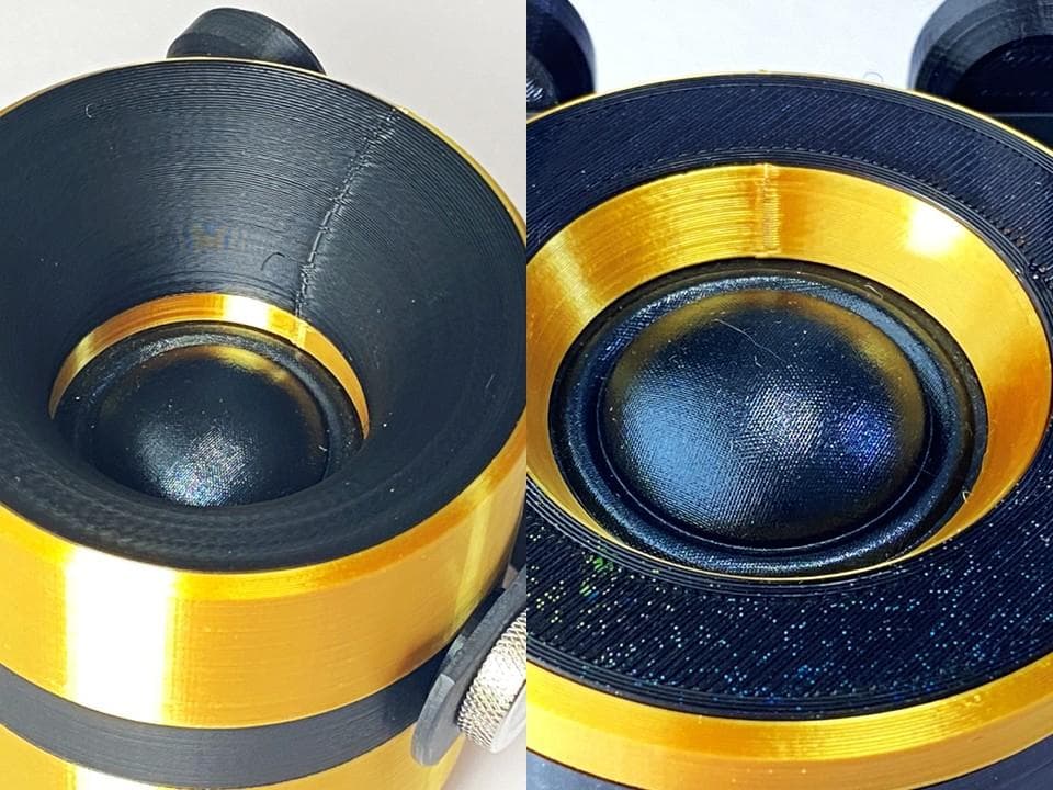 アドオン■高能率97dBホーンツイーター2個セット■ブラック/ゴールドGHG02