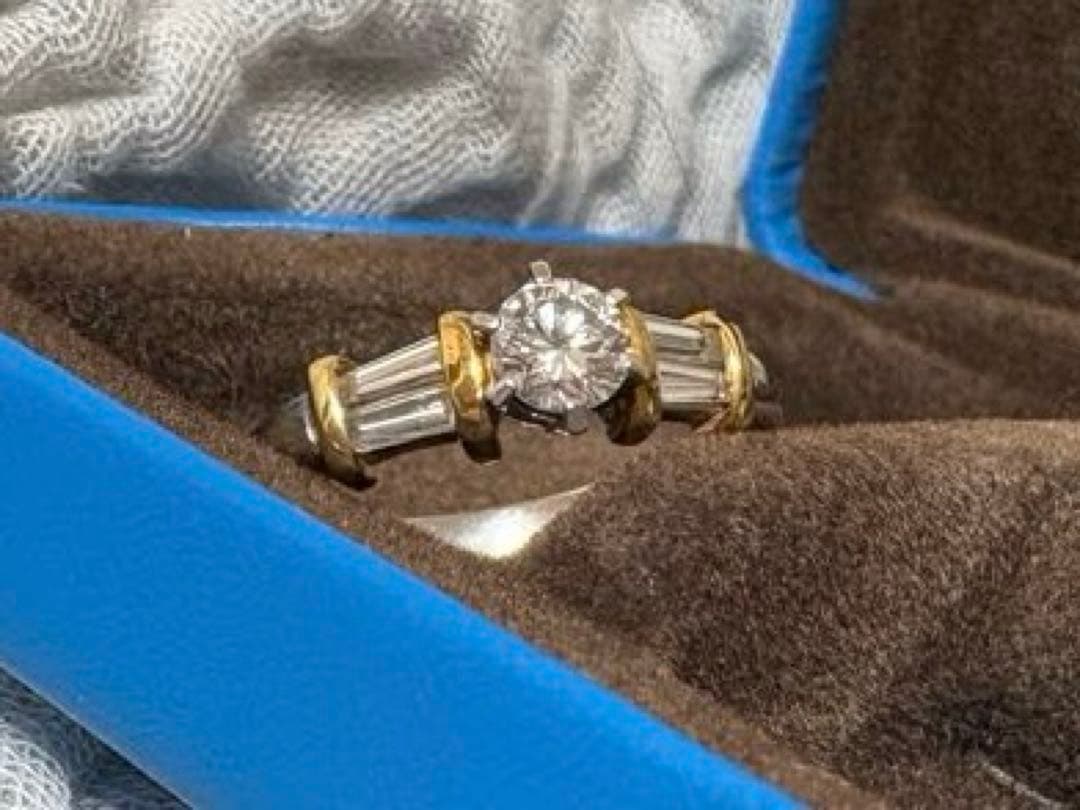 K18 プラチナ ダイヤモンド リング 18金