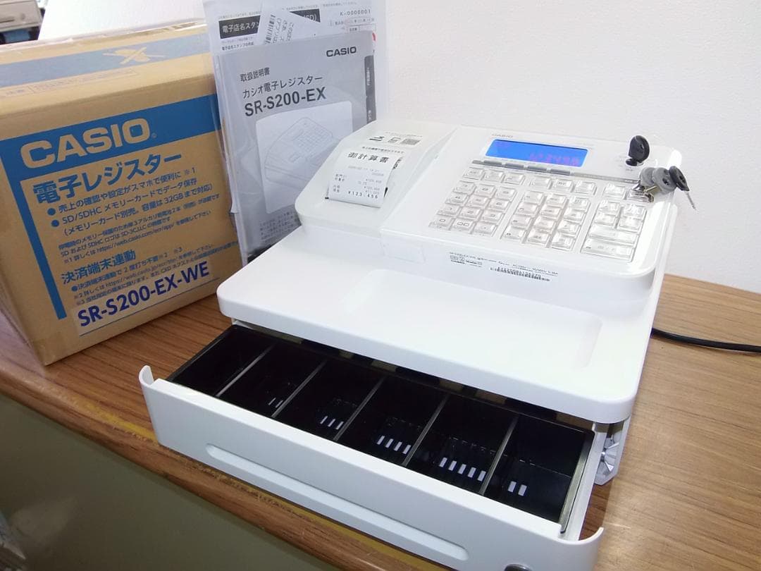 美品24年製211現行機種設定無料カシオSR-S200EXインボイスレジスター