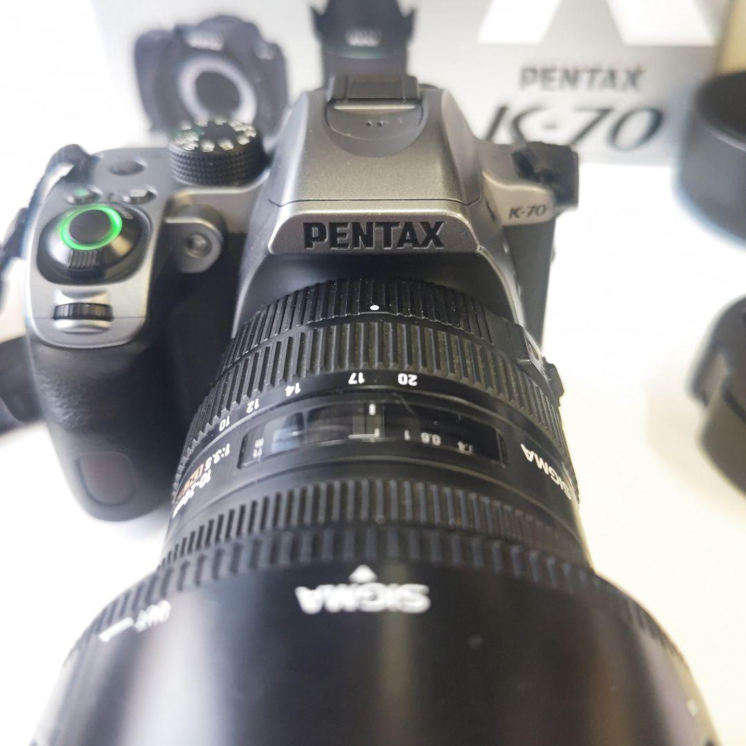 レンズ3本 PENTAX K-70 シルキーシルバー SIGMA TAMRON