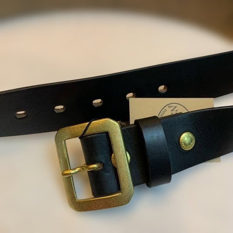 アートブラウン社　クロムエクセルレザー　ギャリソンベルト　茶芯ブラック　W３２