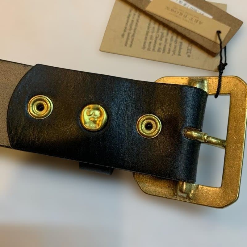 アートブラウン社　クロムエクセルレザー　ギャリソンベルト　茶芯ブラック　W３２