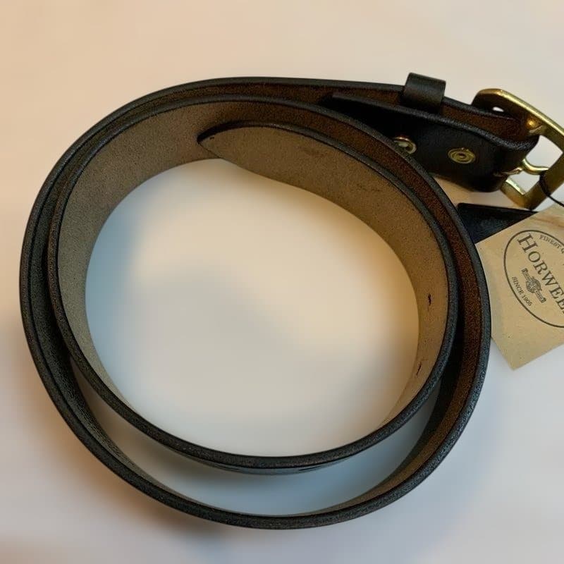 アートブラウン社　クロムエクセルレザー　ギャリソンベルト　茶芯ブラック　W３２