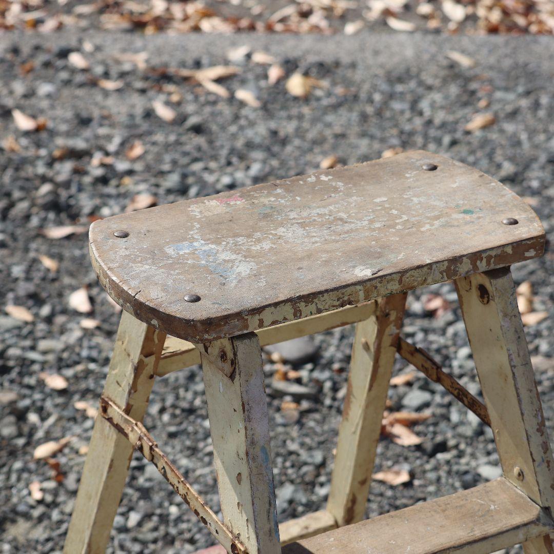 アンティーク ビンテージ 木製ラダー 脚立 ディスプレイ 飾り台 インテリア雑貨