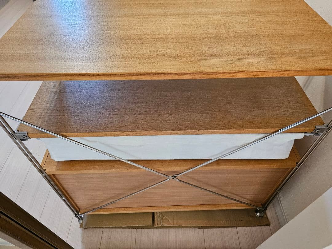 無印良品 MUJI オーク材 ステンレスユニットシェルフ 引出し 帆布バスケット