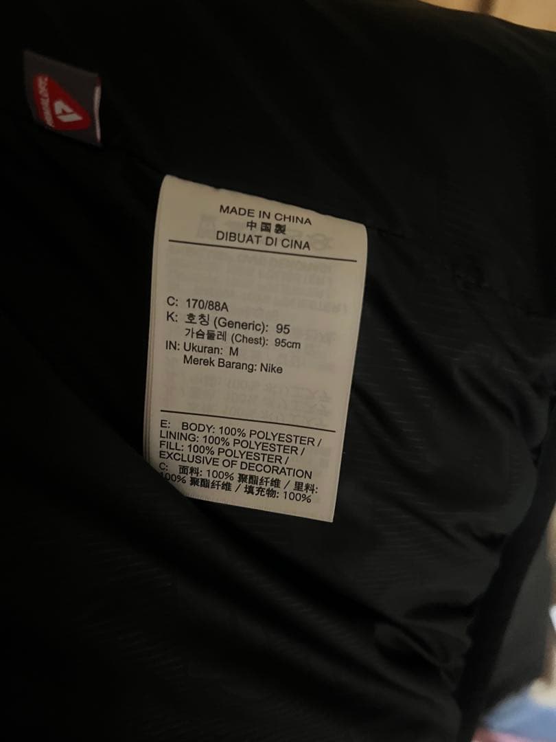 Nike 黒 ダウンベスト Mサイズ