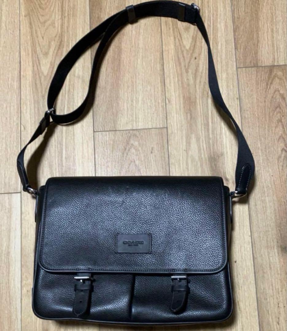 COACH コーチ メッセンジャーバッグ 黒 レザー