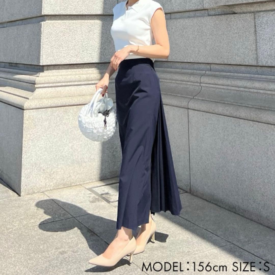 【美品】JENNE ジェンヌ バックトレーンスカート ロングスカート ネイビー