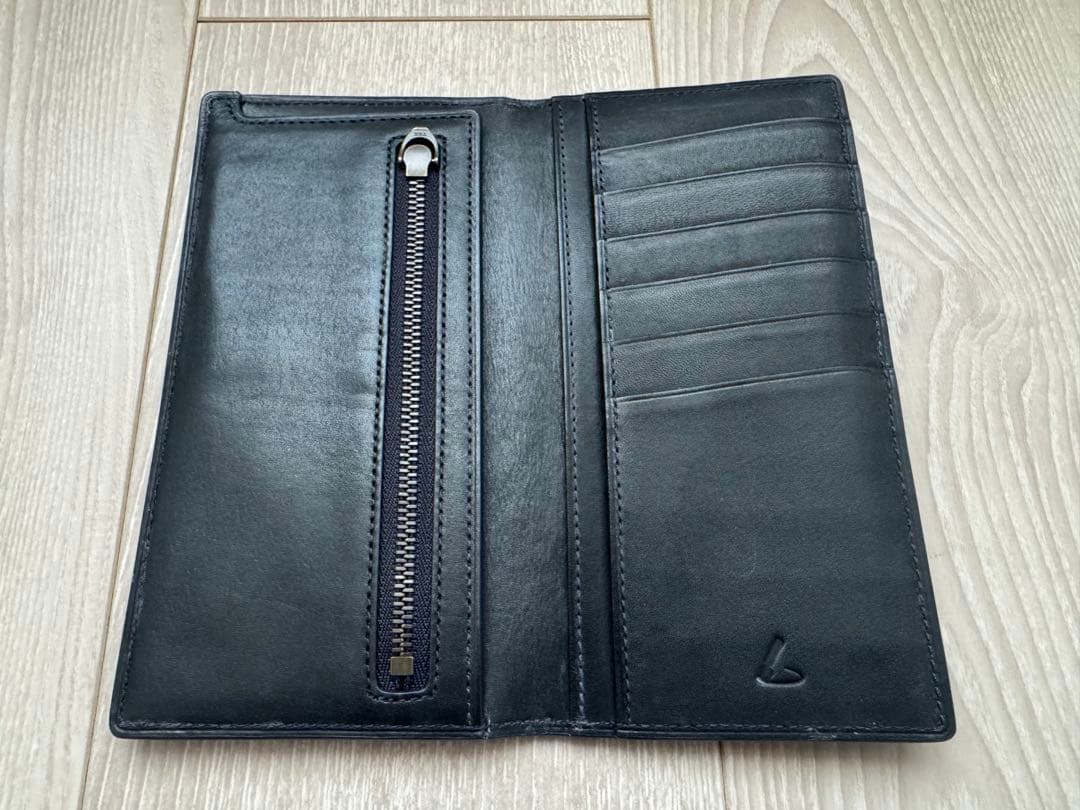 【美品】土屋鞄コンパクトロングウォレット ネイビー