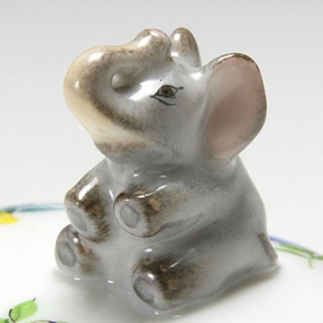 パーシー　ヘレンド　ボンボニエール　ミルフルールオーバルボックス（ゾウ）