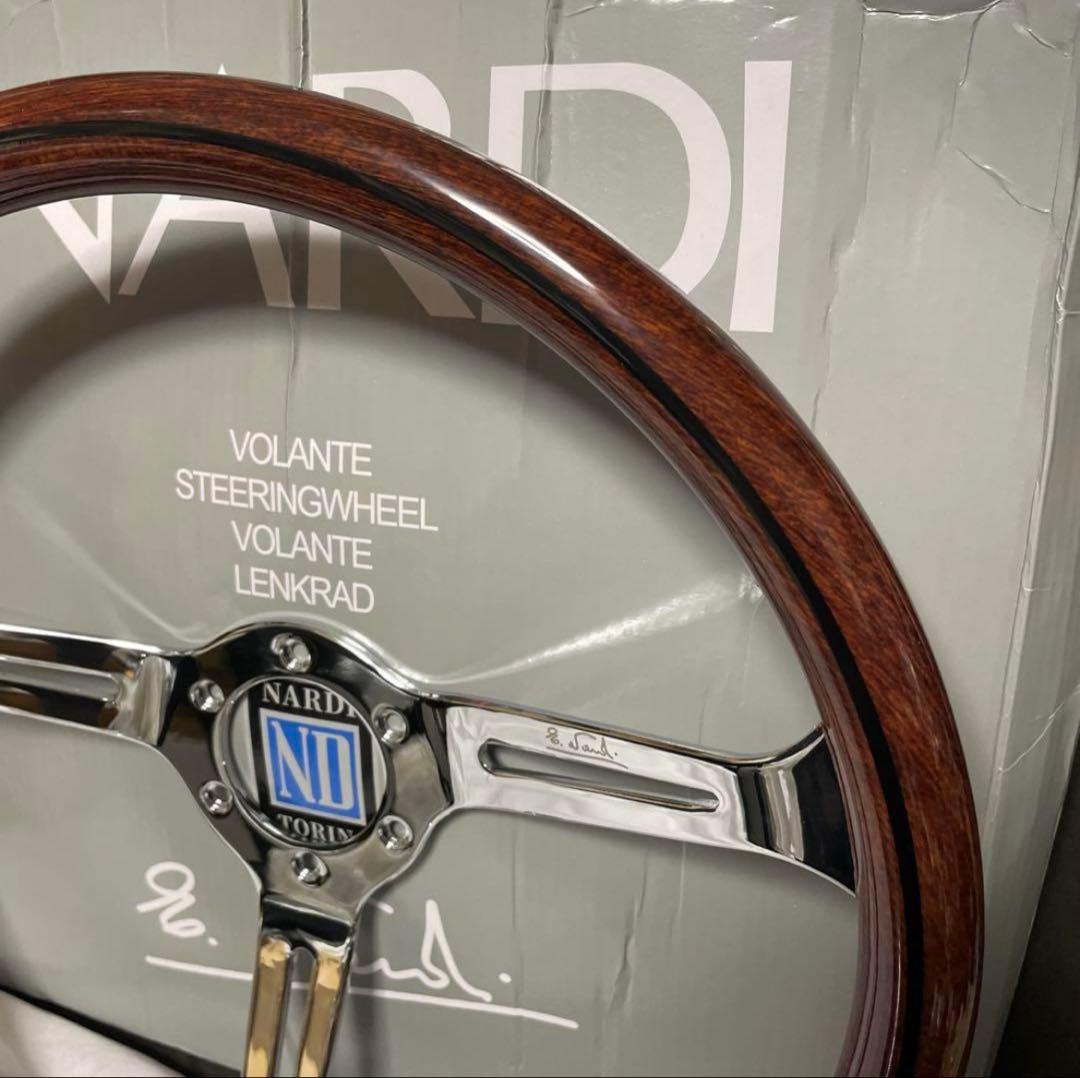 28★NARDI ウッドステアリング　15インチ　380mm シルバースポーク