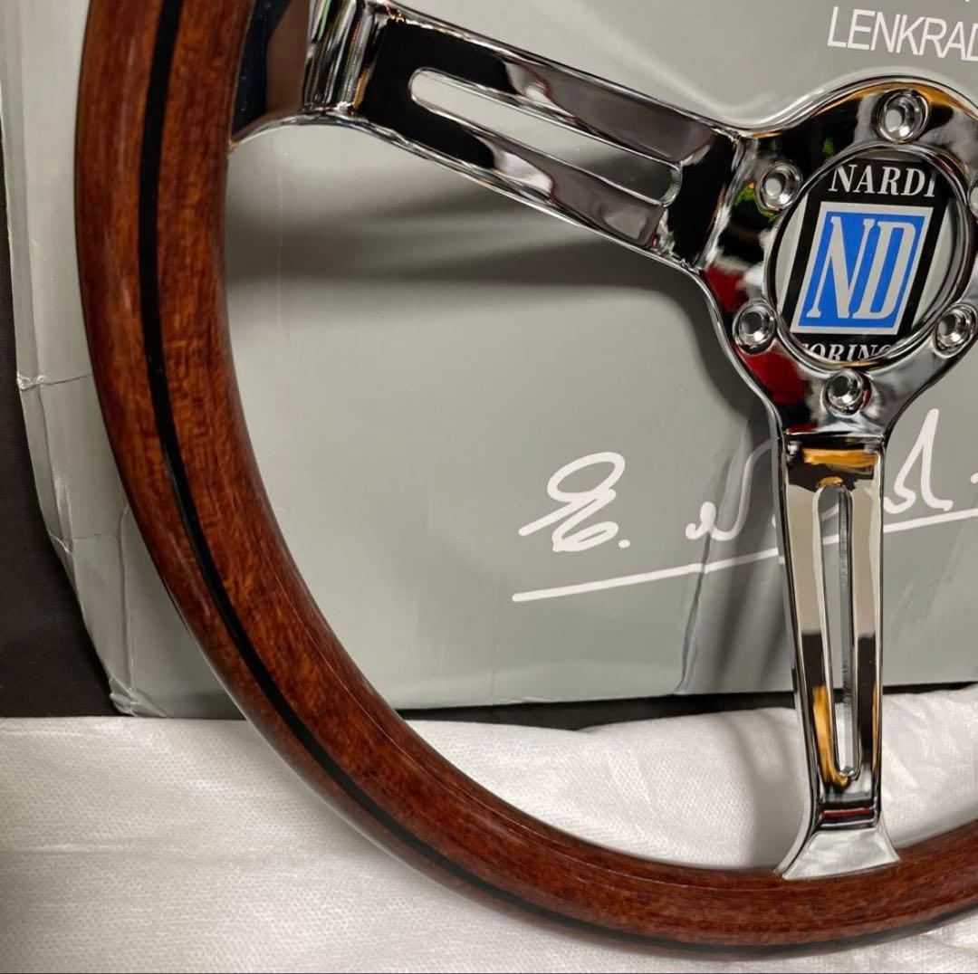 28★NARDI ウッドステアリング　15インチ　380mm シルバースポーク