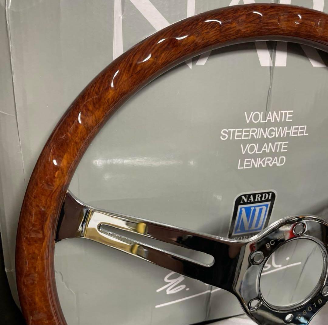 28★NARDI ウッドステアリング　15インチ　380mm シルバースポーク