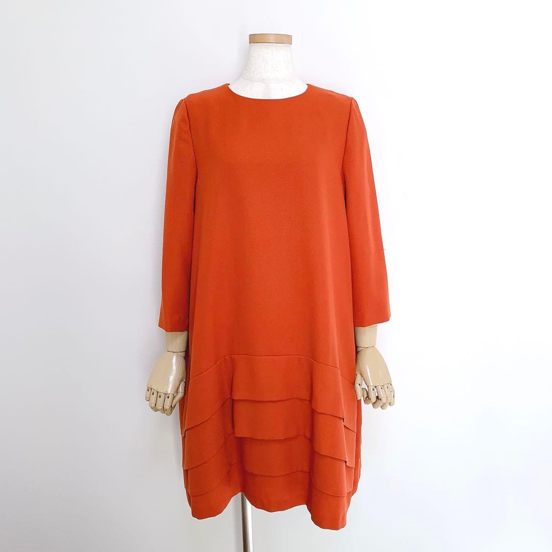 【美品✨】定価52,000円❤️アドーア✨サイズ36✨ワンピース✨日本製✨オレンジ