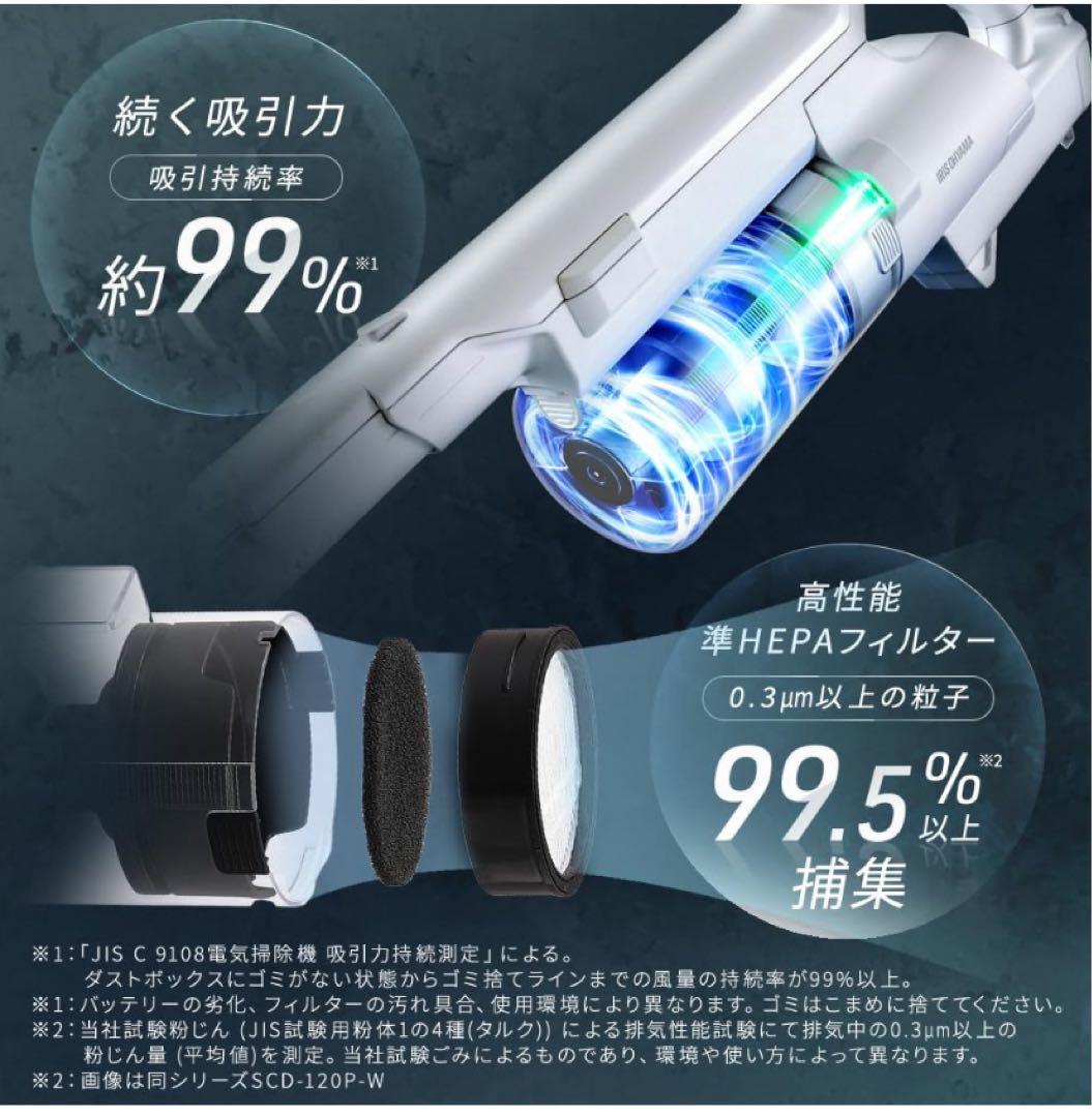 IRIS OHYAMA サイクロン スティッククリーナー SCD-122P 本体