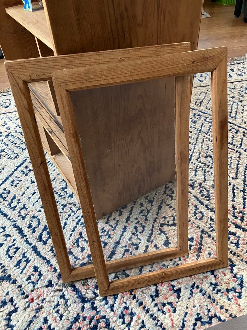 古道具　ガラス戸棚　昭和初期　ヴィンテージ家具