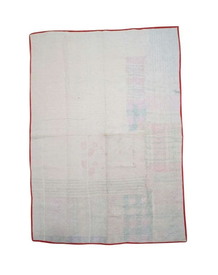 #167 ヴィンテージ ラリーキルト / カンタキルト ソファカバー /ラグ 赤