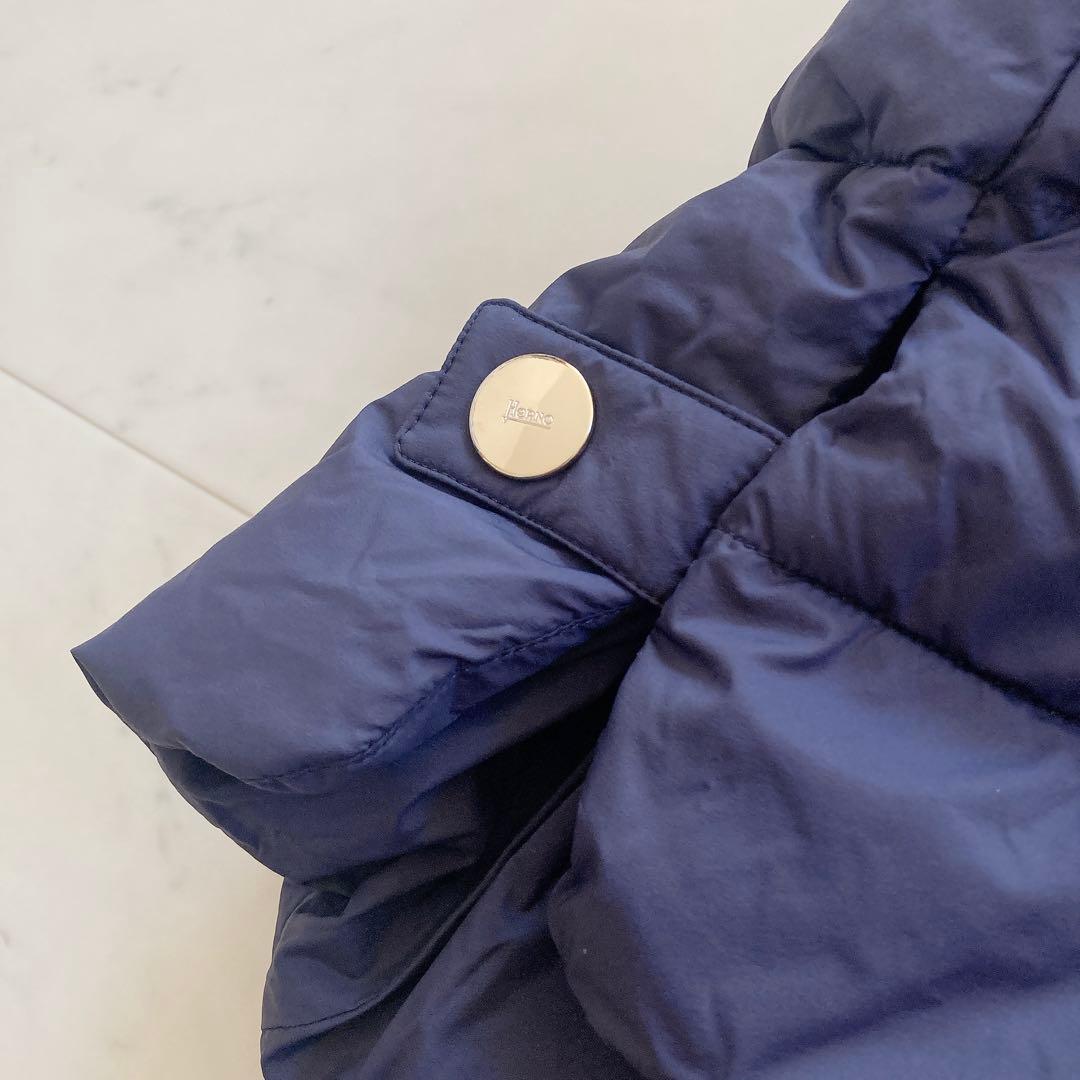 極美品　ヘルノ　エコエイジ Aライン ダウンジャケット　ネイビー　40
