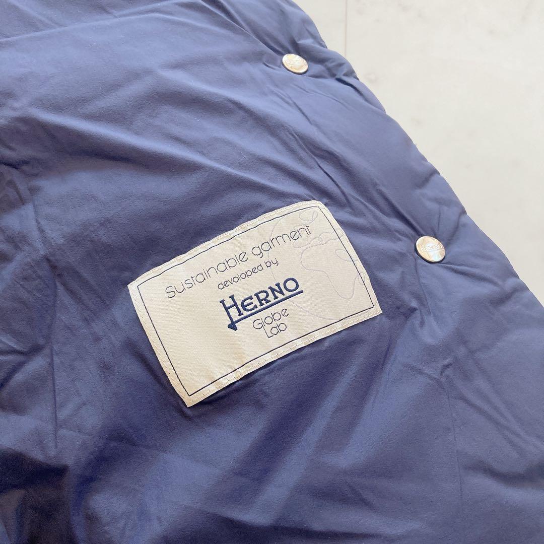 極美品　ヘルノ　エコエイジ Aライン ダウンジャケット　ネイビー　40